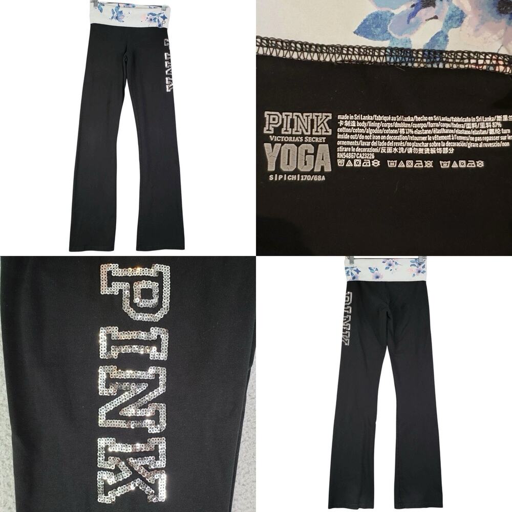 Y2K Victoria's Secret PINK VS Vintage Foldover Yoga Pants Flare Leggings Small